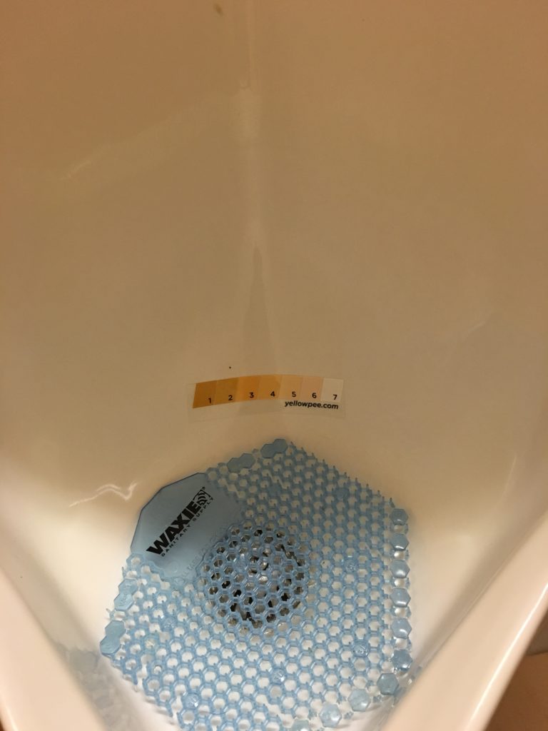 First Yellow Pee Sticker Placement